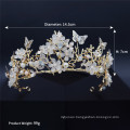 Crystal Butterfly Flower Hairband Wedding Bride Luxury Hair Accessories Korean Baroque Ethnic Twine Headband Vintage For Women